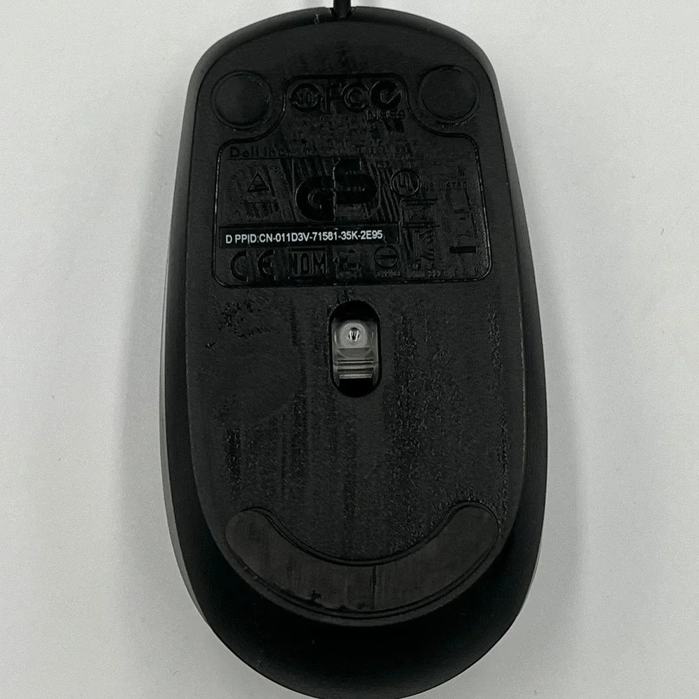 Dell MS111-P Optical Mouse Unisex OS Black Very Good Wired USB 3-Button Scroll